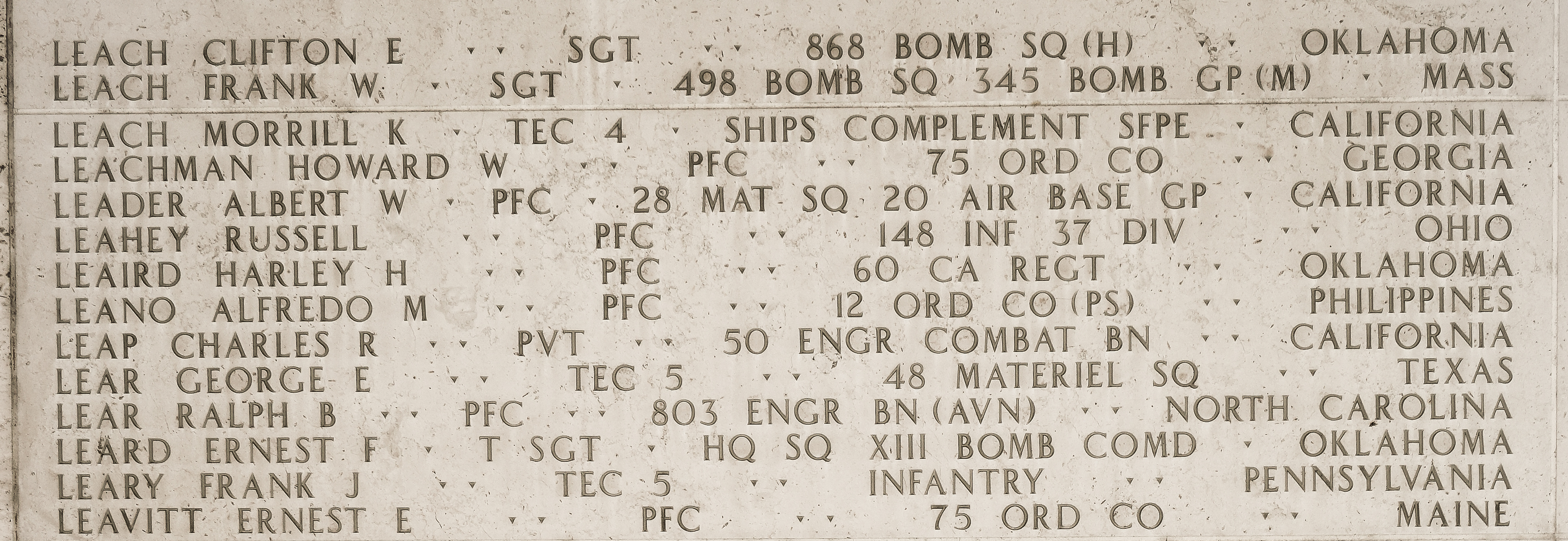 Walter C. Lebengood, First Lieutenant